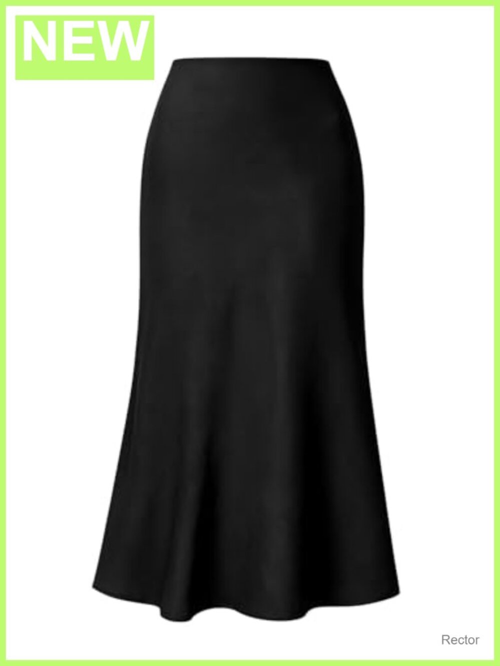 Women's Satin High Waist Flared Ruffle A-Line Hem Long Skirt